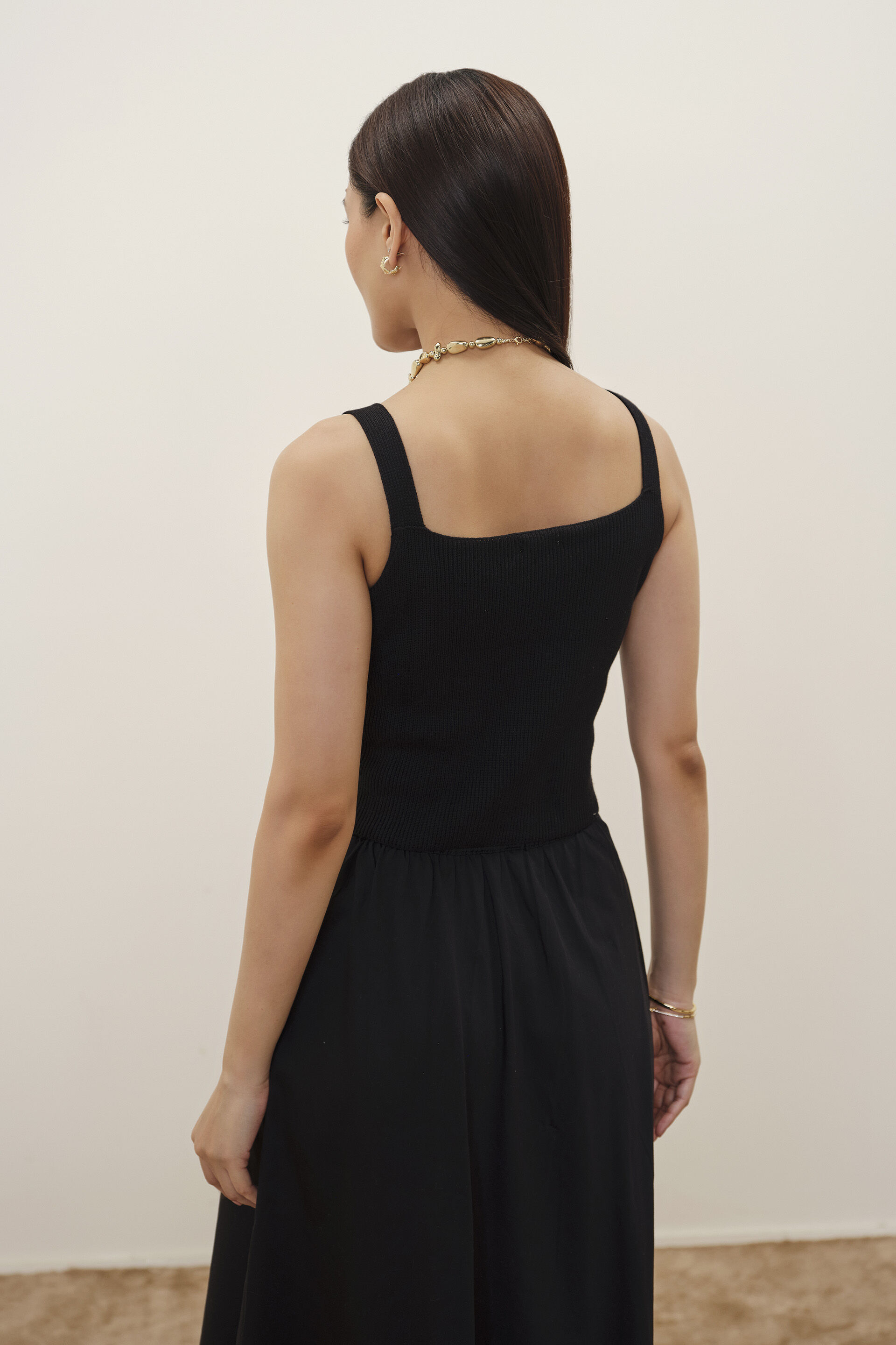 Black Knitted Tank Top, Black, image 6